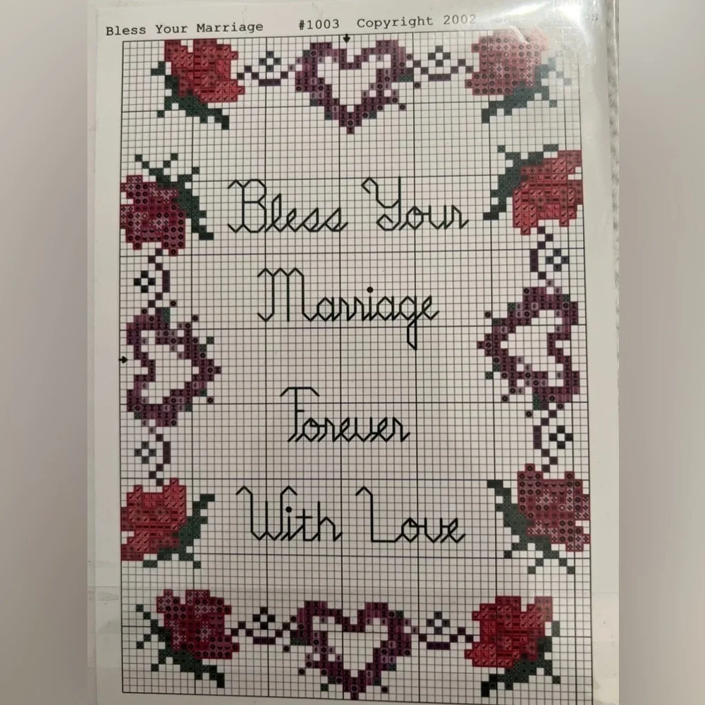 Sandi Phipps Keepsake Card Bless Your Marriage #1003 Counted Cross Stitch Kit